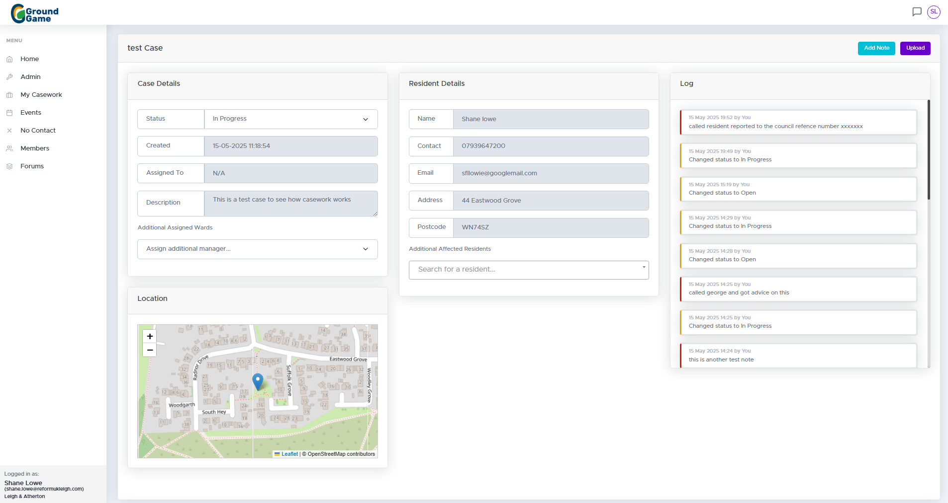 Casework Screenshot